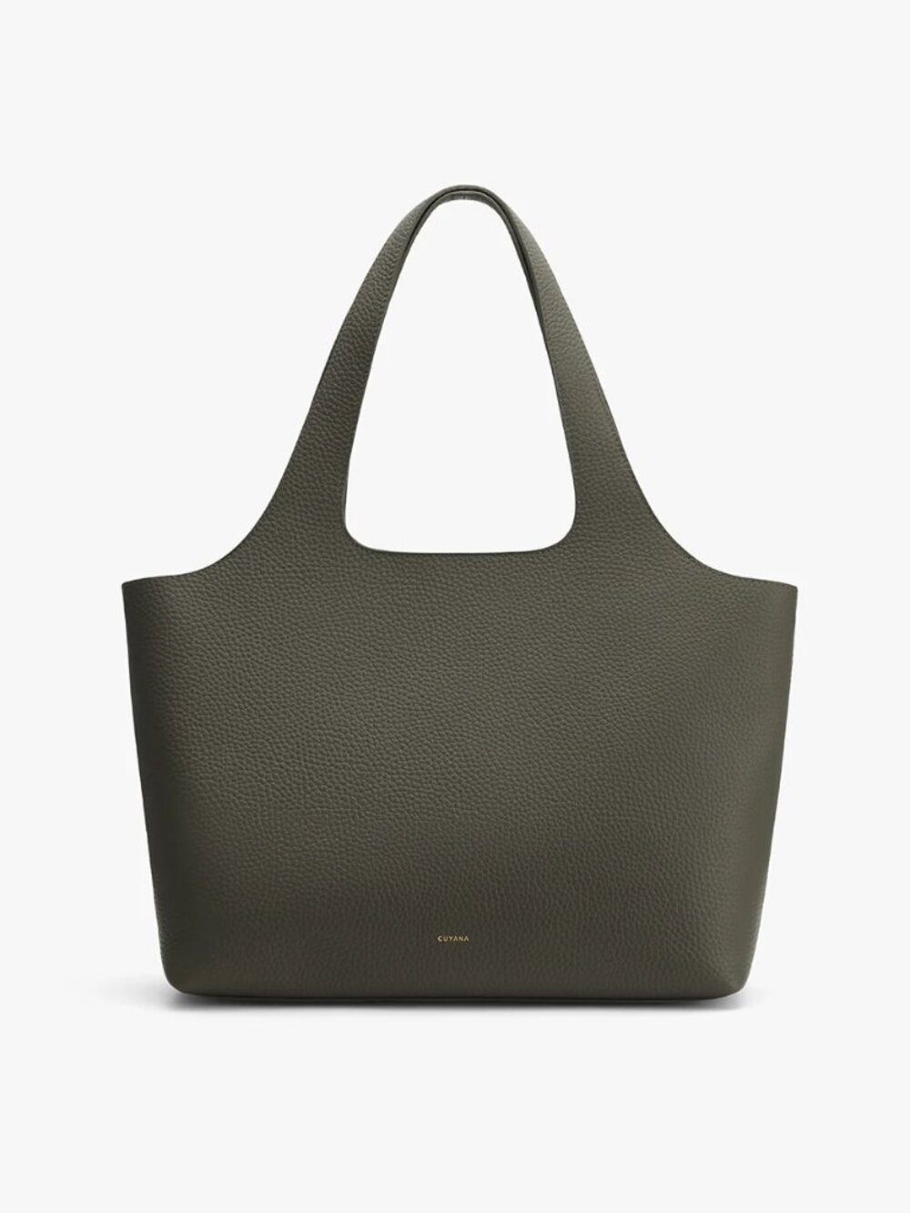 Cuyana Dark Olive Pebbled Leather Tote - Picture 2 of 6